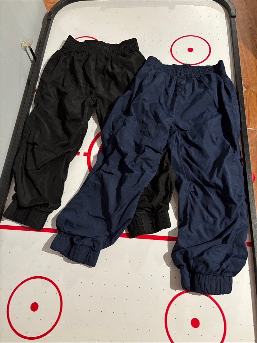 Kids Elastic-Waist Windbreaker Pants - Black and Navy - rain pants - size XS 4